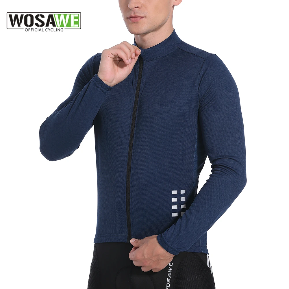 WOSAWE Pro Long Sleeve Cycling Jersey Mesh Bicycle Jerseys Outdoor MTB Mountain Road Bike Uniform Clothing Wear Quick Dry