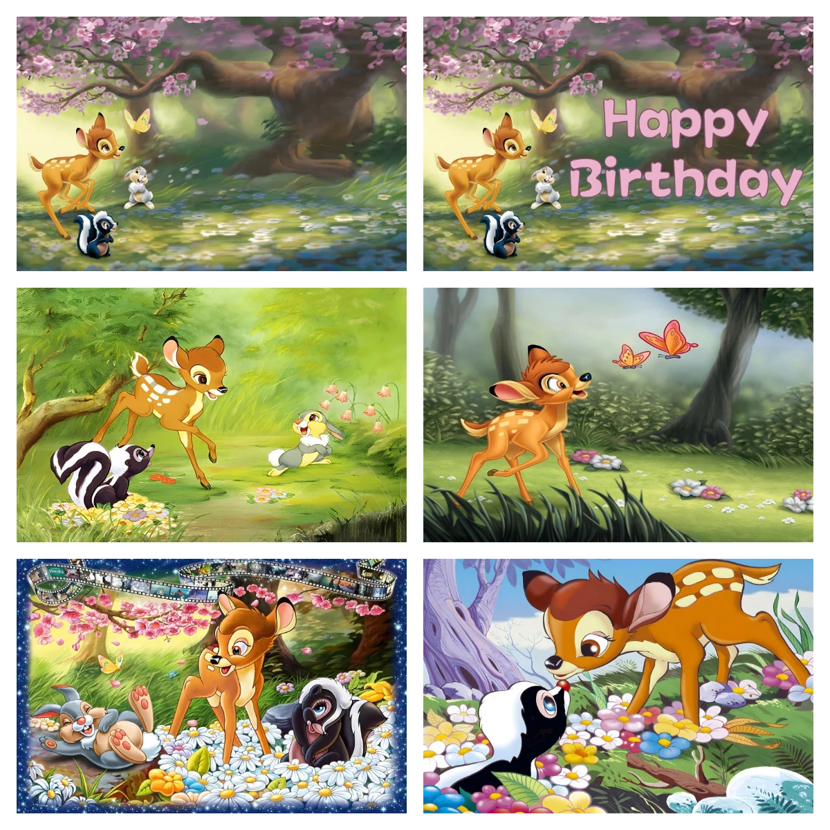 Bambi Photo Backdrop Background For Photography Baby Shower Kid's Birthday Party Decor Props Supplies Banner Poster Photoshoot