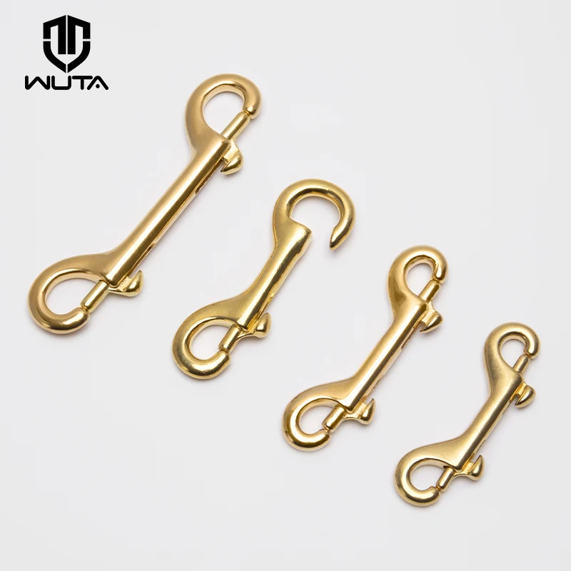 Wuta 100% Messing Doppel end Karabiner haken Schrauben Trigger Clip Lederband Hummer haken Hoch leistungs gepäck Haustier Seil hochfest
