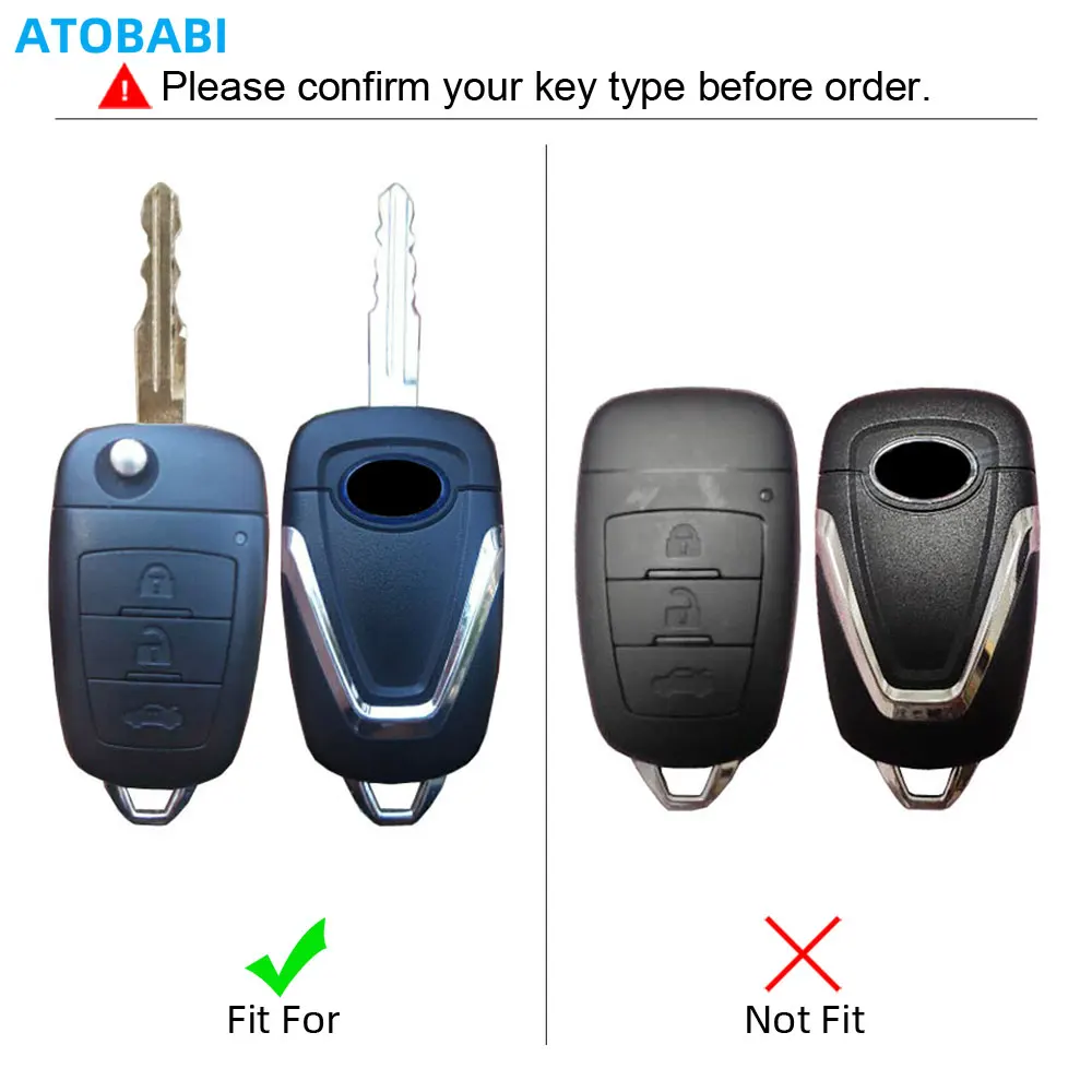 ATOBABI الجلود غطاء مفتاح السيارة حقيبة ل FAW Besturn X80 2015 2016 2017 2018 الوجه عن بعد Fobs شل حامي حالة اكسسوارات السيارات #2