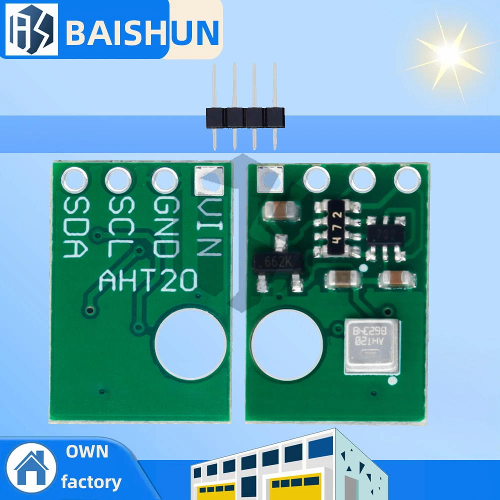 AHT20 I2C Digital Temperature & Humidity Sensor Module  - High-Precision 0.024% RH/0.01℃ Probe with DFN6 Package