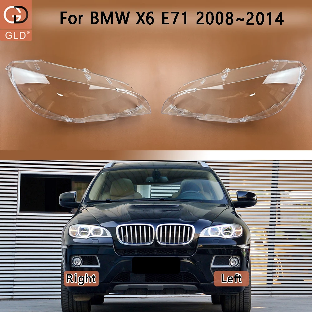 For BMW X6 E71 2008 2009 2010 2011 2012 2013 2014 Headlight Housing Shell Lamp Shade Lens Transparent Headlamp Cover Plexiglass