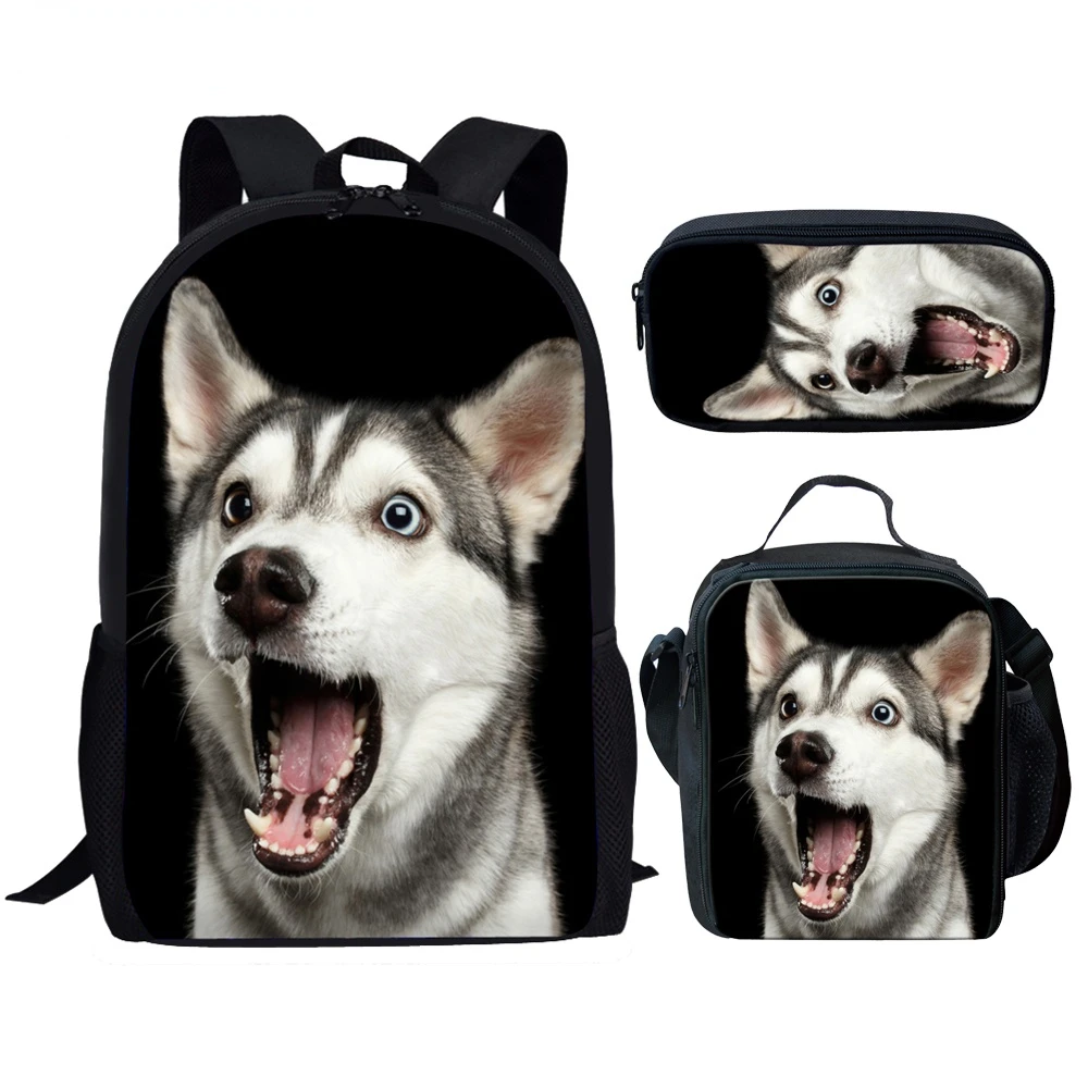 

Husky Dog Print Children School Bag Set for Girls Boys Primary Student School Backpack Kids Book Bag Mochila Escolar