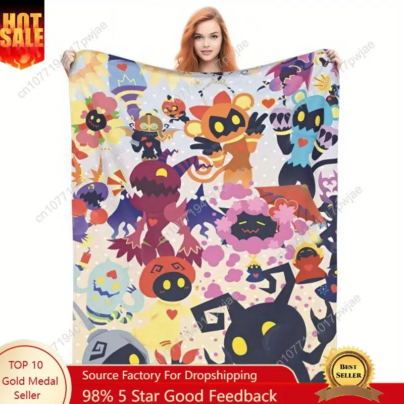 

Kingdom Hearts Inspired Flannel Throw Blanket - Soft Cozy Versatile for Sofa Couch Office Camping Bed Travel Custom blankets