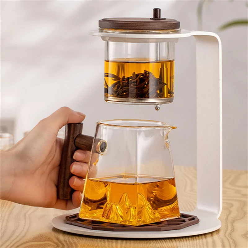 

Teapot With Infuser Thickened Glass Heated Resistant Tea Pot One-button Filtering Tea Separation Kettle Pots Tea Coffee Maker