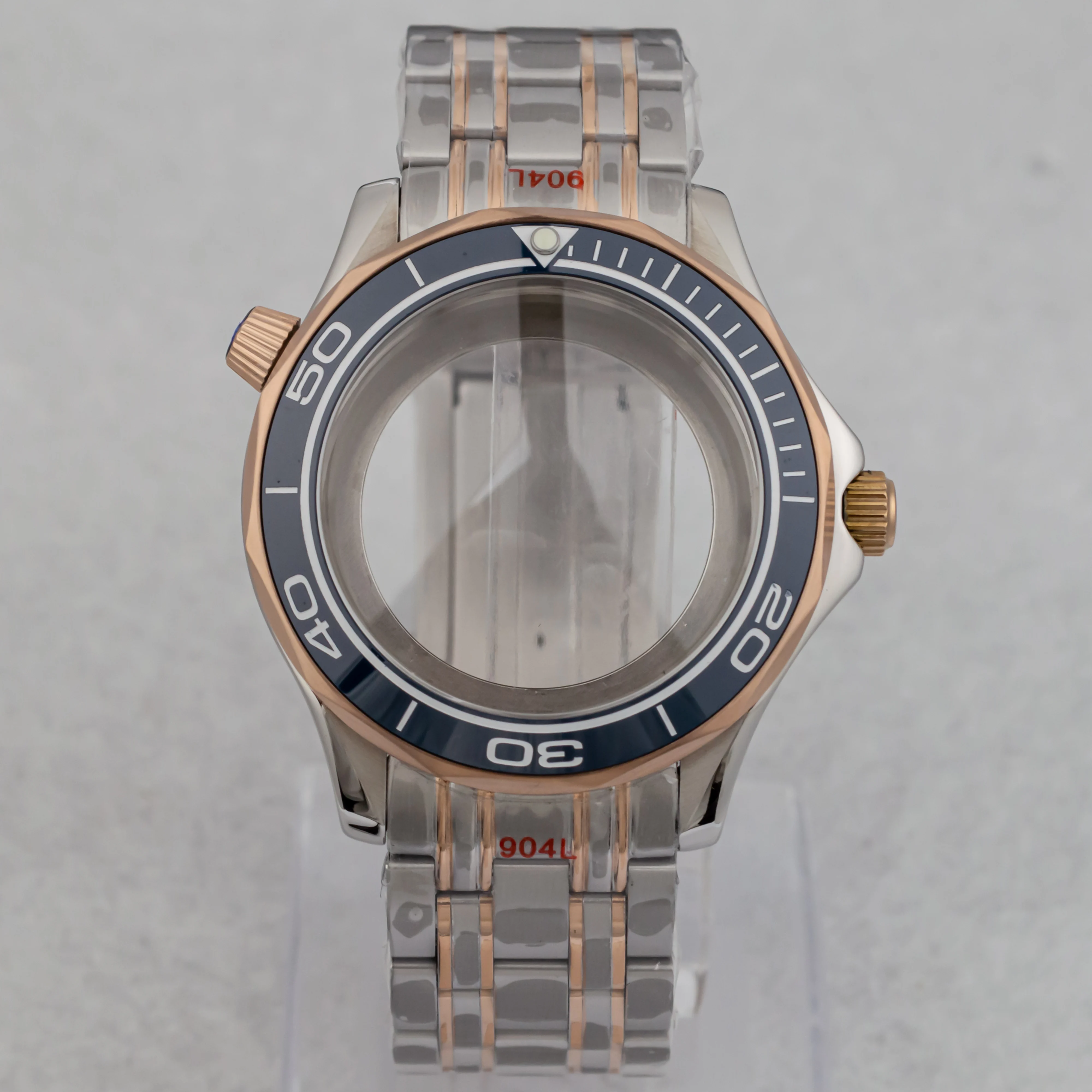 NH35 Case 21mm Stainless Steel Strap 10ATM Waterproof Watchcase for Seamaster 300 NH35 NH36 Mechanical Movement Watch Band