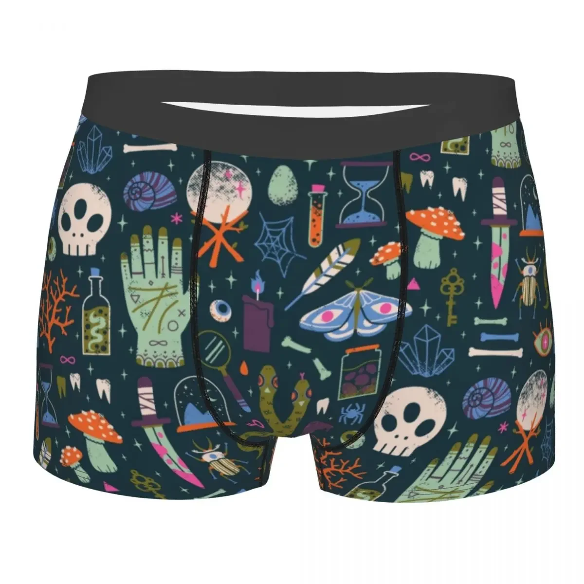 Curiosities Halloween Witch Pattern Underwear Stretch Witchy Occult Magic Boxer Briefs Shorts Panties Soft Underpants For Male