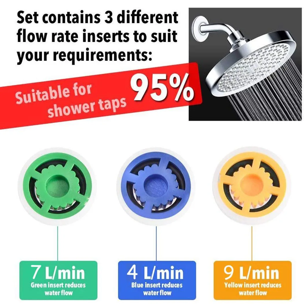 1/2 Inch Shower Accessories Limiter Set Parts Reducer Replacement Shower Flow 4 9 L/min Gasket Hose Restrictor