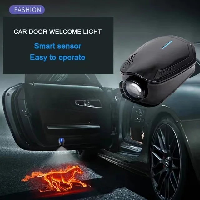 Car Door Laser Projector Logo Lights Rechargeable Wireless Accessories Laser Emblem Lamp Kits Applicable to all cars