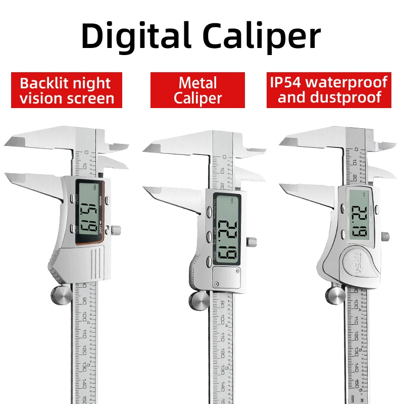 Digital Pachometer Metal Caliper Professional Vernier Caliber Measuring Tools Woodworking Thick Gauge Depth Electronic Ruler