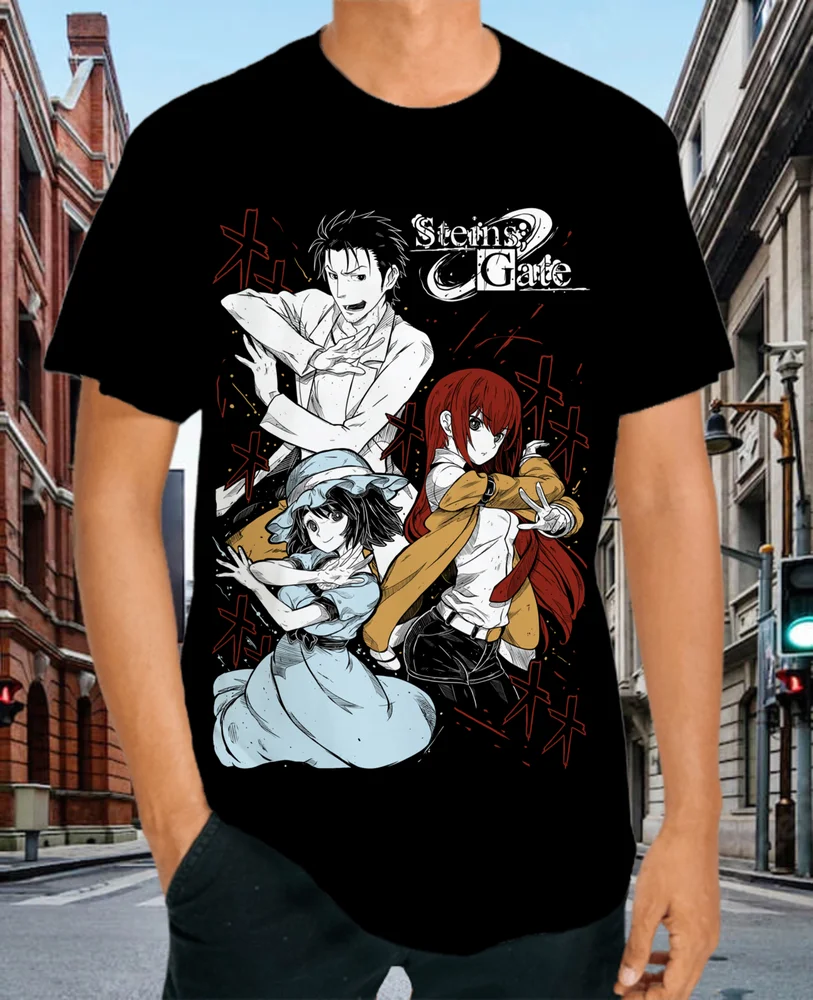 Steins Gate New Shirt,Anime Shirt,Manga Shirt,Graphic Tee 2024,T-Shirts for Men High Quality 100%Cotton Short Sleeve