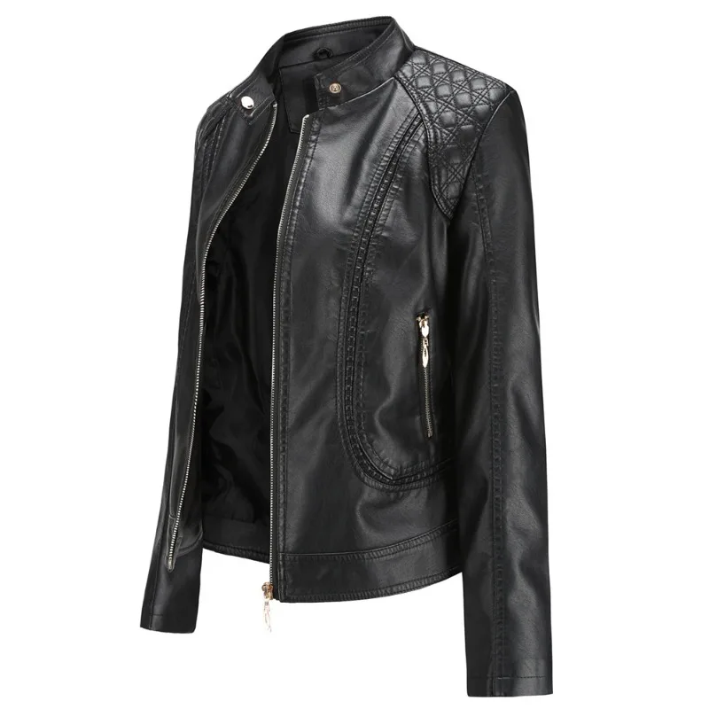Chaqueta Lisa de manga larga con cremallera y cuello levantado elegante para mujer, abrigo con patrón tridimensional para mujer, S-3XL, abrigos y chaquetas nuevas