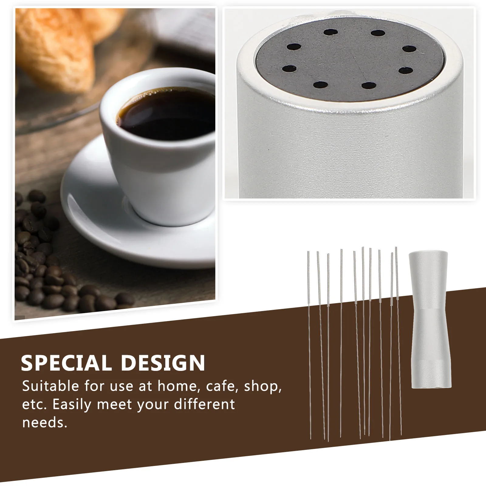 

Stainless Powder Needle Distributor Silver Espresso Stirrer Tool Home Cafe Shop Professional Coffee Accessory