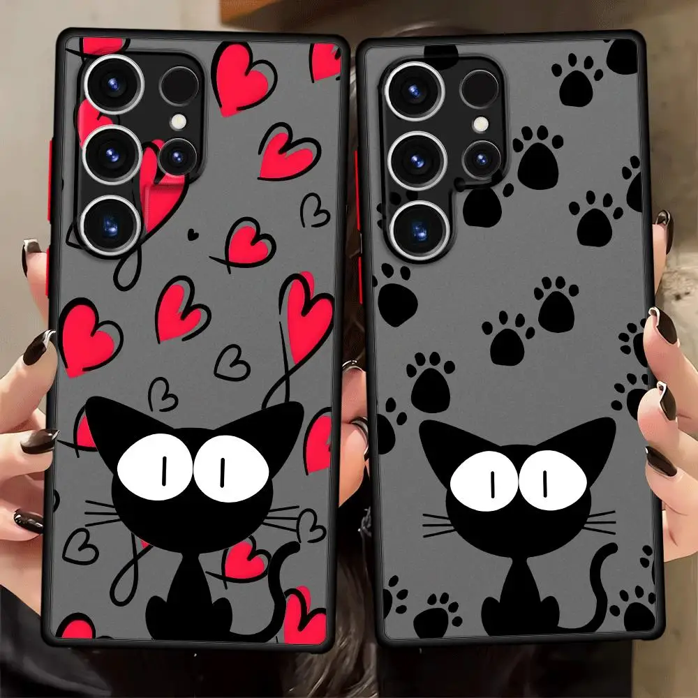 Cartoon Love Claw Print Cat Case for Samsung Galaxy Note 20 Ultra 10 S22 S23 FE S25 Ultra S24 Plus S20 S21 S26 Phone Cover