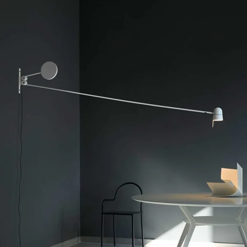 Minimalist Adjustable Long Arm Wall Lamp Nordic Counterbalance Wall Lamp For Bedroom Living Room  Black LED Bedside Sconce lamp