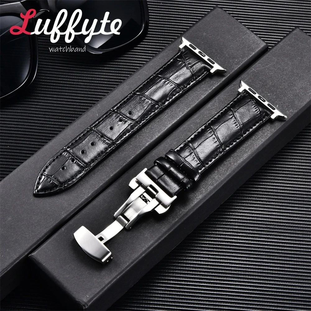 

Ремешок из натуральной кожи с бамбуковым узором для Apple Watch Ultra 8 7 SE 6 5 4 3 2 1 Ремешок для деловых часов 38 40 41 мм 42 44 45 49 мм