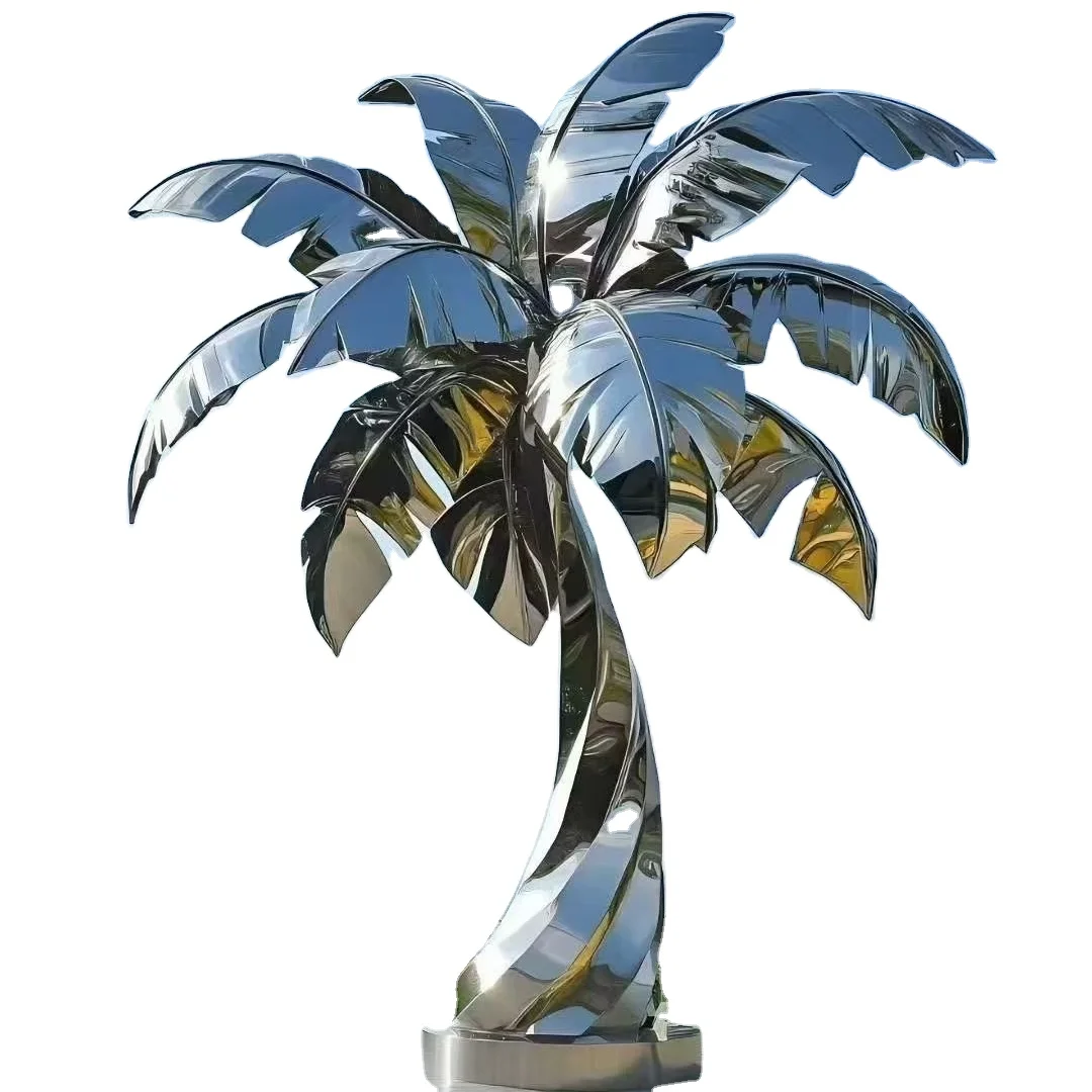 Rge Scale Dynamic Modern Engraved 3D Stainless Steel Abstract Landscape Sculpture Wind Resistant Anti-Corrosion Coastal City