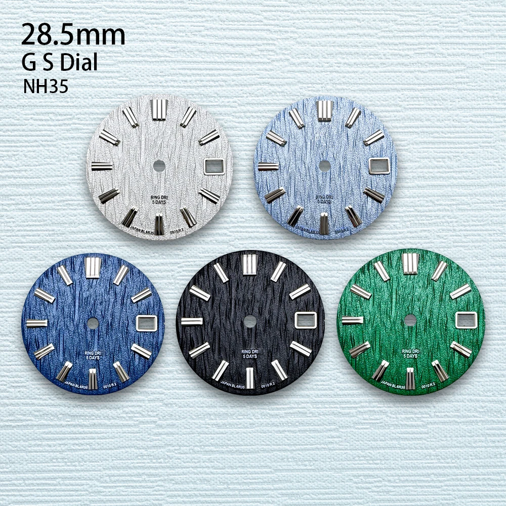 

28.5mm G S Logo 3D Bark Dial Fit NH35/NH36/7S/4R Japanese Automatic Movement High Quality Watch Modified Accessories