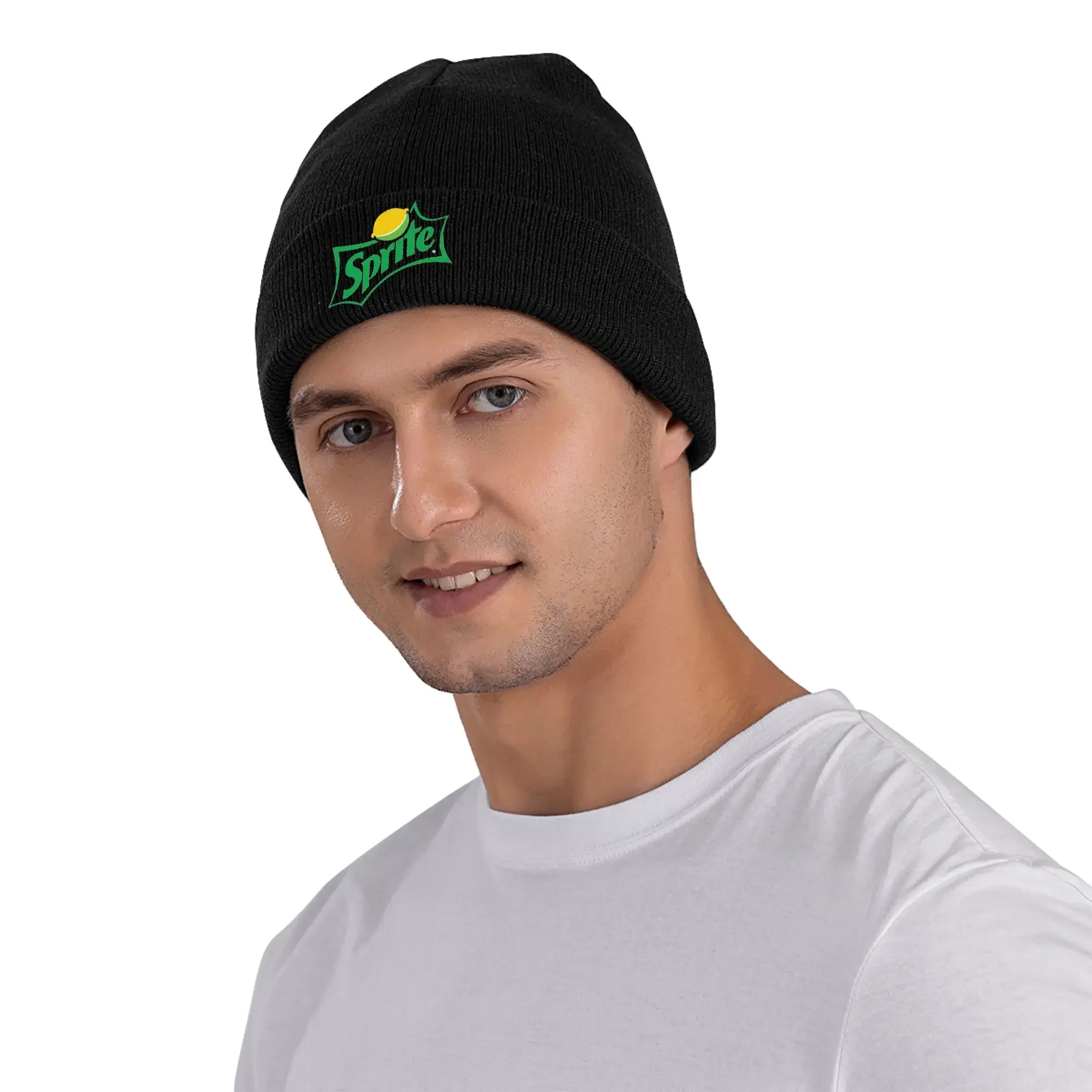 Sprite Original Logo Warm Knitted Cap Winter Knit Bonnet Hat Skullies Beanies Hip Hop Caps for Unisex