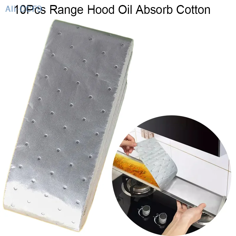 Kitchen Range Hood Absorbent Cotton Paper Disposable Grease Filter Oil-absorbing Paper Kitchen Ventilator Suction Paper 10pcs