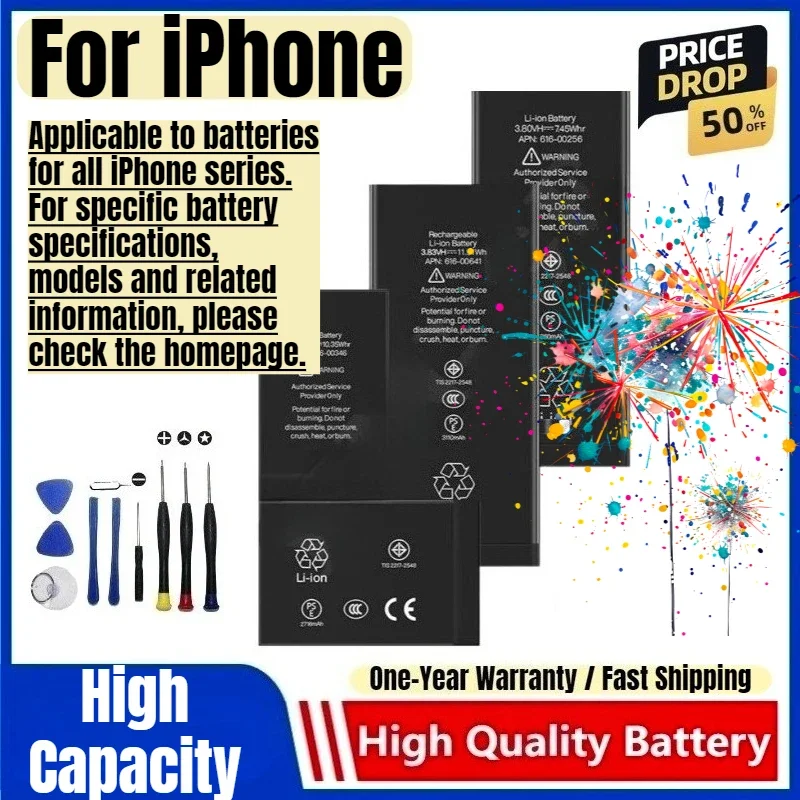 Battery for IPhone 7/7Plus/8/8Plus/X/XS/XSMax/XR/11/11Pro/11ProMax/12/12Mini/12Pro/12ProMax/13/13Pro/14 Replacement Battery