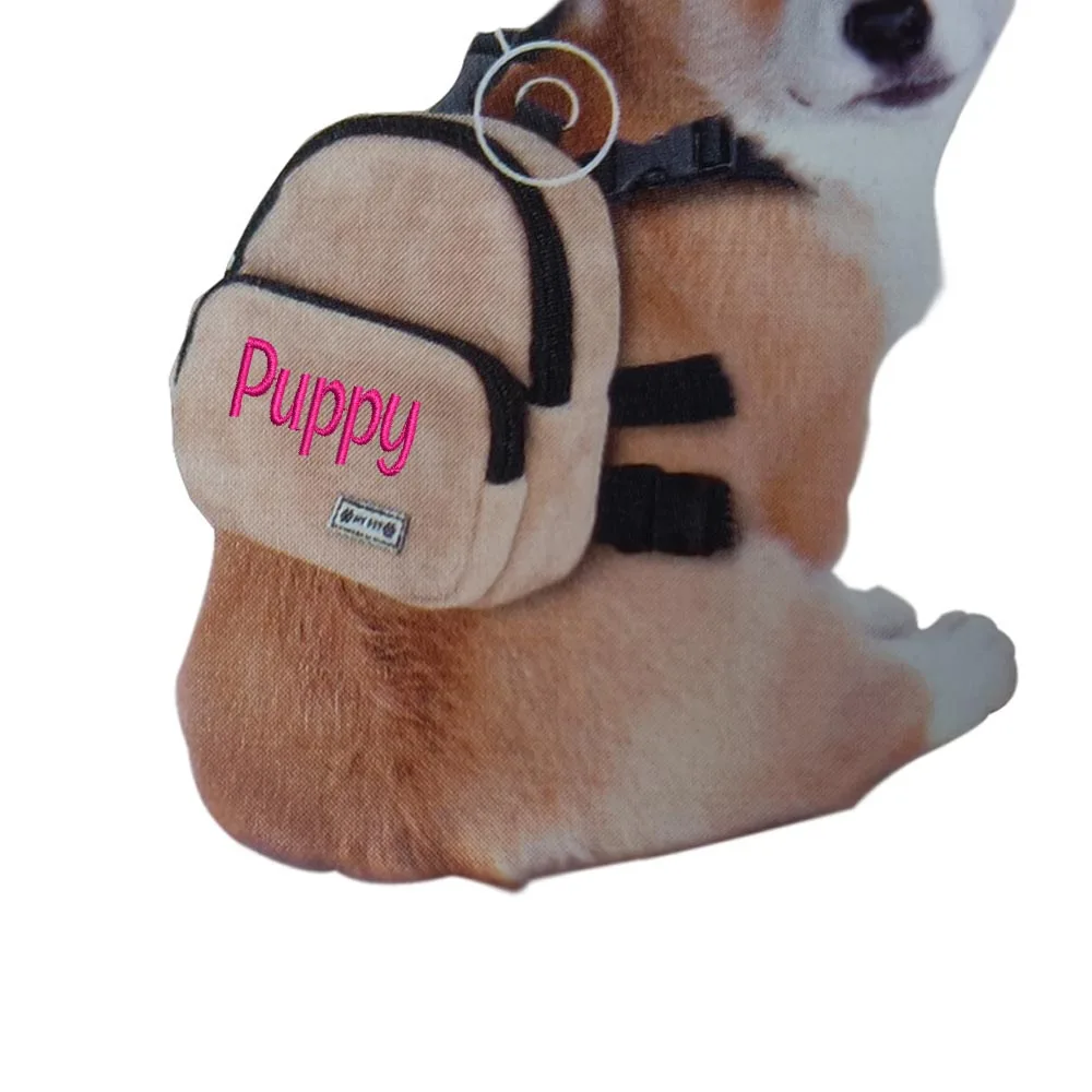 Personalized Pet Bag Cat Dog Flannel Snack Bag Portable Double Pockets Can put Traction Rope Embroidered Name Puppy Backpacks