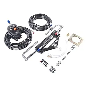 AP03 Hydraulic Outboard Steering System Kit 150HP 2x24ft Hose 6.9mpa/1000psi for Single-Engine Boats