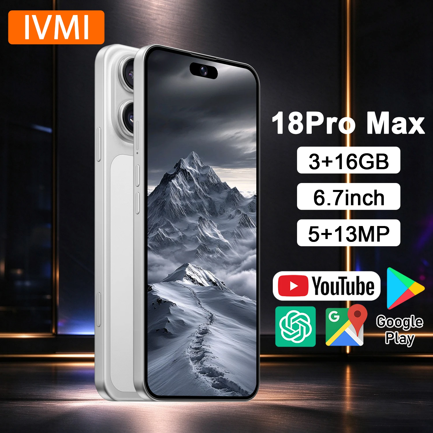 IVMI New Smartphone Android 4G 18 Pro Maxi 6.7HD 3+16GB Smart Mobile Unlocked Cell Phones Dual Sim 3500mAh 5+13MP Global Version