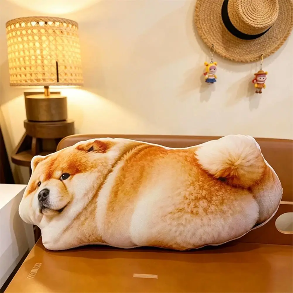 40cm Funny Puppy Plush Pillow Creative Prone Position  3D Printing Stuffed Pillow Cute Realistic Bulldog Shiba Inu Plush Toy