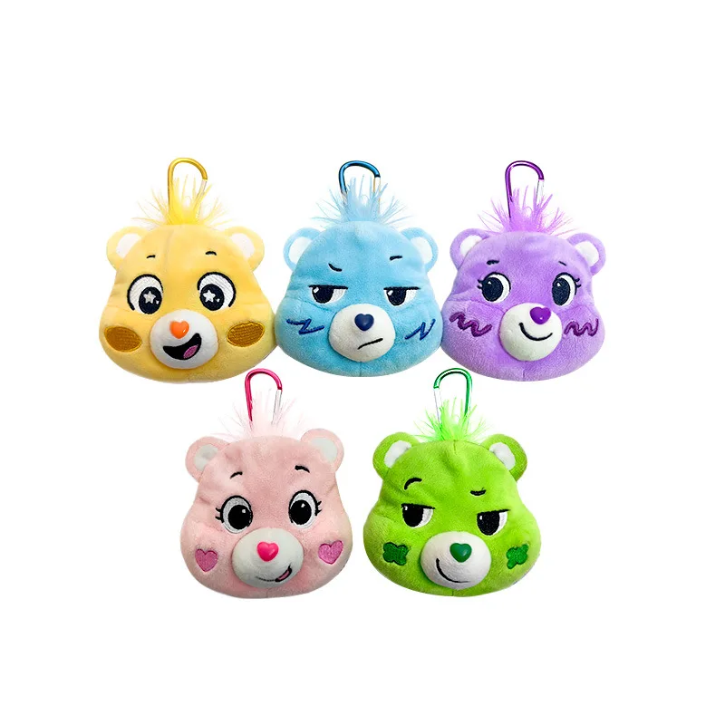 Kawaii arc-en-ciel ours porte-monnaie porte-clés Anime Carebears pendentif en peluche dessin animé enfant portefeuille en peluche mignon fille sac à dos pendentif cadeau