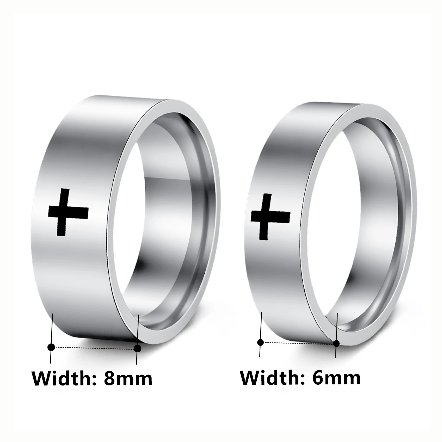 Sifisrri نقش اسم الصليب الدائري النساء الرجال خاتم الزواج لعشاق مجوهرات من صلب لا يصدأ المشاركة هدية شخصية #5