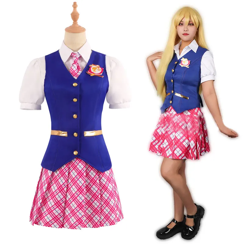 Movies Barbiee Cosplay Costumes Dress Delancy Charm Princess Women Outfit Women School Uniform Top Skirts Halloween Cos Barbiees