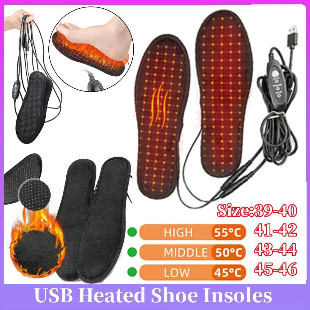 

Стельки для обуви с USB-подогревом, электрическая подушечка для обуви с подогревом, режущая грелка для ног, моющаяся перезаряжаемая грелка для ног для мужчин и женщин