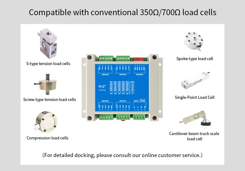 Kunhong KM-3 4/8/12 Channel Weighing Transmitter Module MODBUS-RTU Weight Transmitter