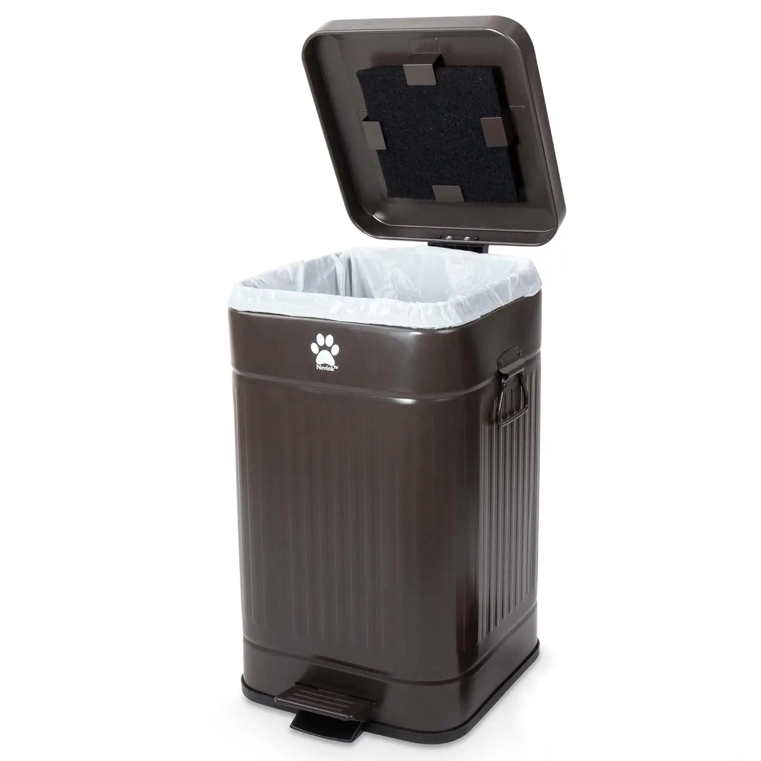 

Outdoor Dog Waste Trash Can with Lid - Odor Proof, Hands-Free, 12L/3.2Gal, 3 Carbon Filters