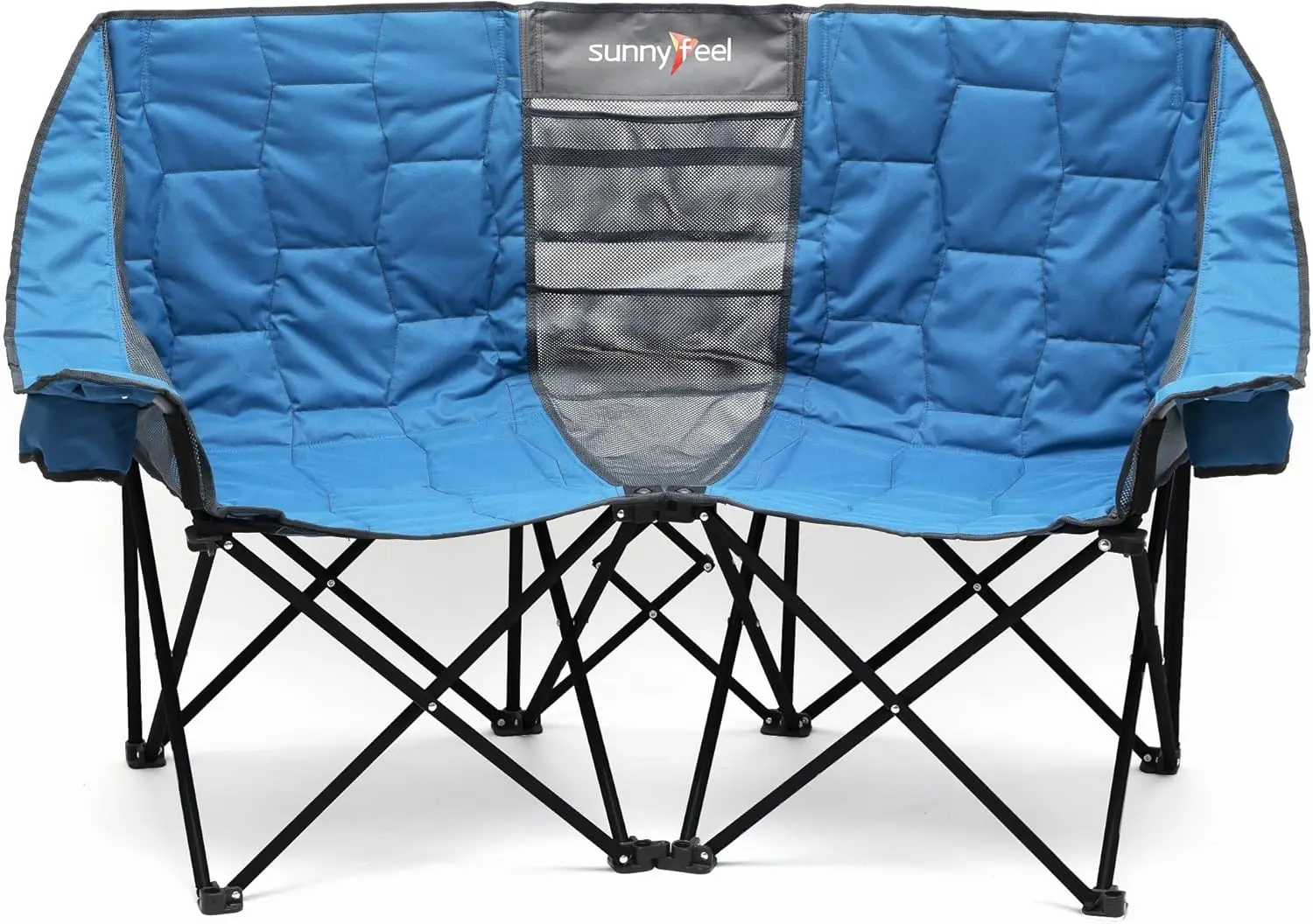 

Folding Double Camping Chair, Oversized Loveseat for Two with Storage, Heavy Duty Portable Outdoor Travel Picnic