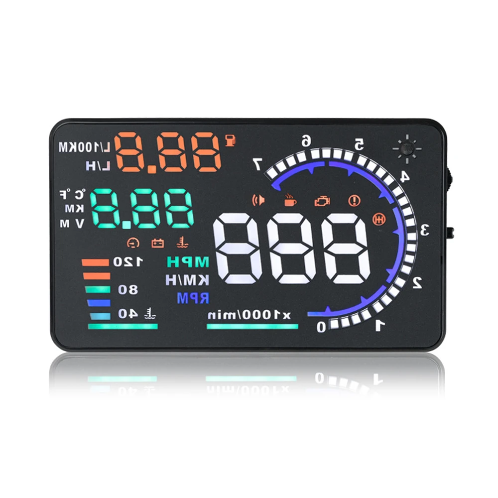 

​A8 OBD2 HUD Car Head Up Display Windshield Projector Speed Fuel Warning Voltage Alarm Speed Water Temp Data Diagnostic Tool