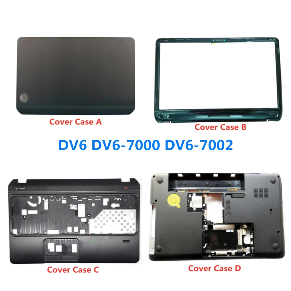 كمبيوتر محمول جديد ل HP بافيليون DV6-7000/7100/7200/7002TX/7300 TPN-W108 LCD الغطاء الخلفي/الحافة الأمامية/Palmrest/القاعدة السفلية/المفصلات