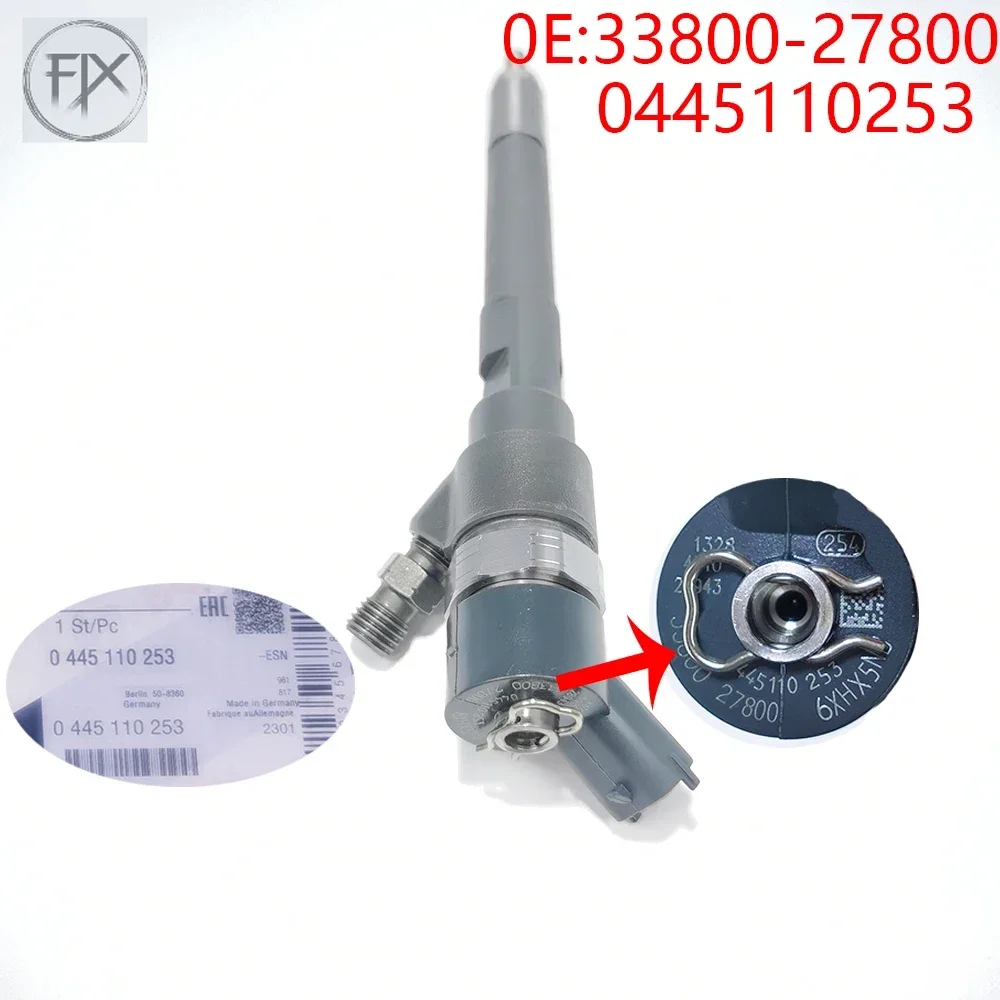 

Fit For 0445110253 Gemaakt Nieuwe Diesel Injector 0 445 110 254 2534 for HYUN-DAI D4EB Hti 3380027800, 0986435155