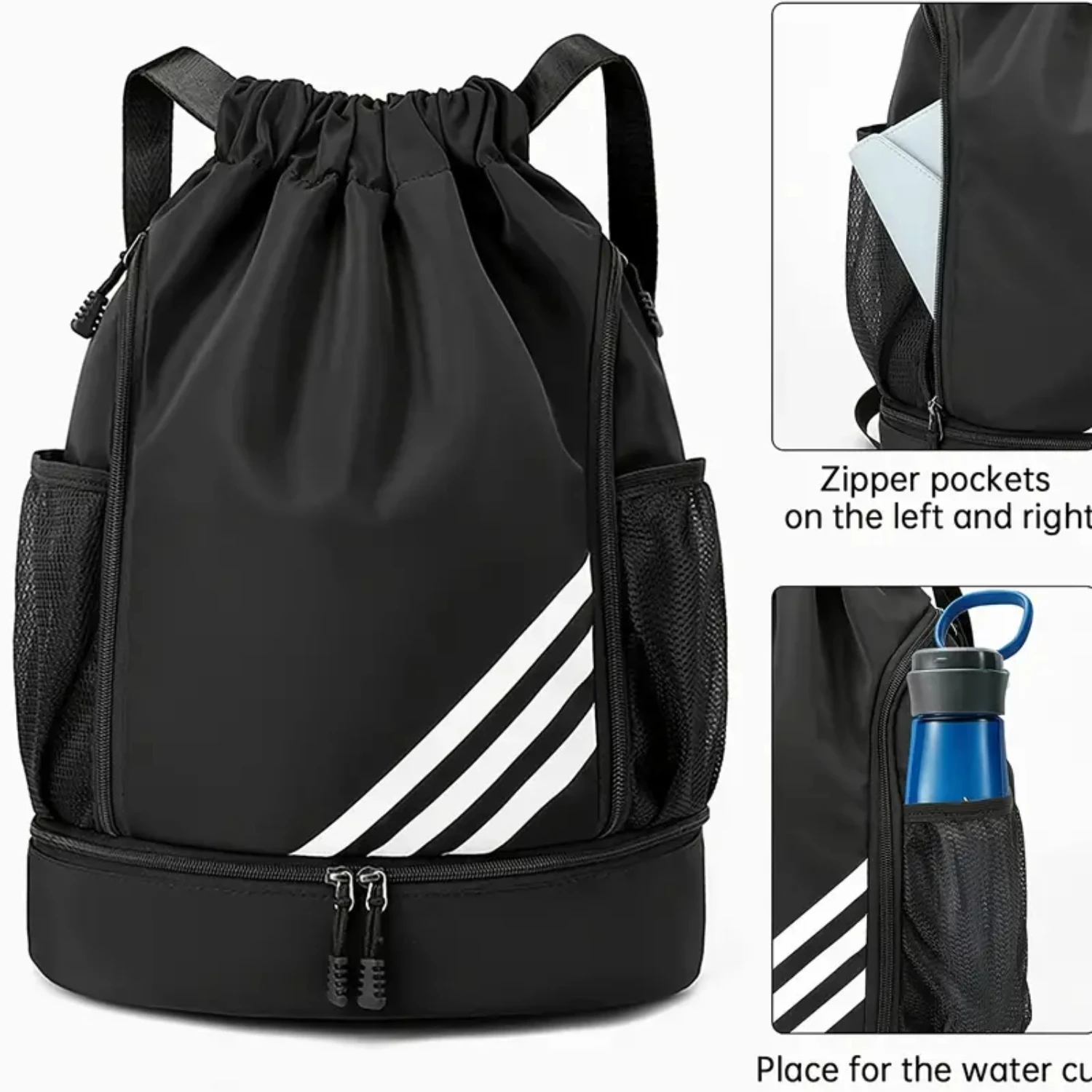 

Versatile, Stylish Drawstring Backpack for Outdoor Sports, Gym, and Fitness - Lightweight Bag with Convenient Side Pocket - Fash