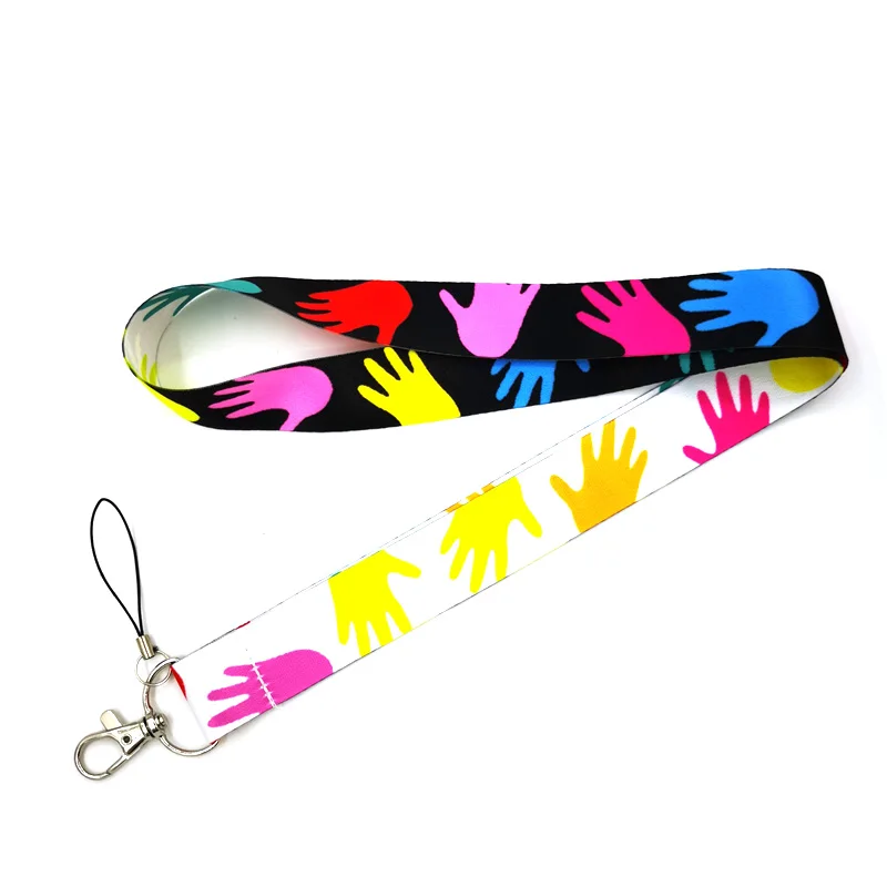 Autism pattern Hand Neck Strap Lanyard keychain Mobile Phone Strap ID Badge Holder Rope Key Chain Keyrings Accessory Decoration