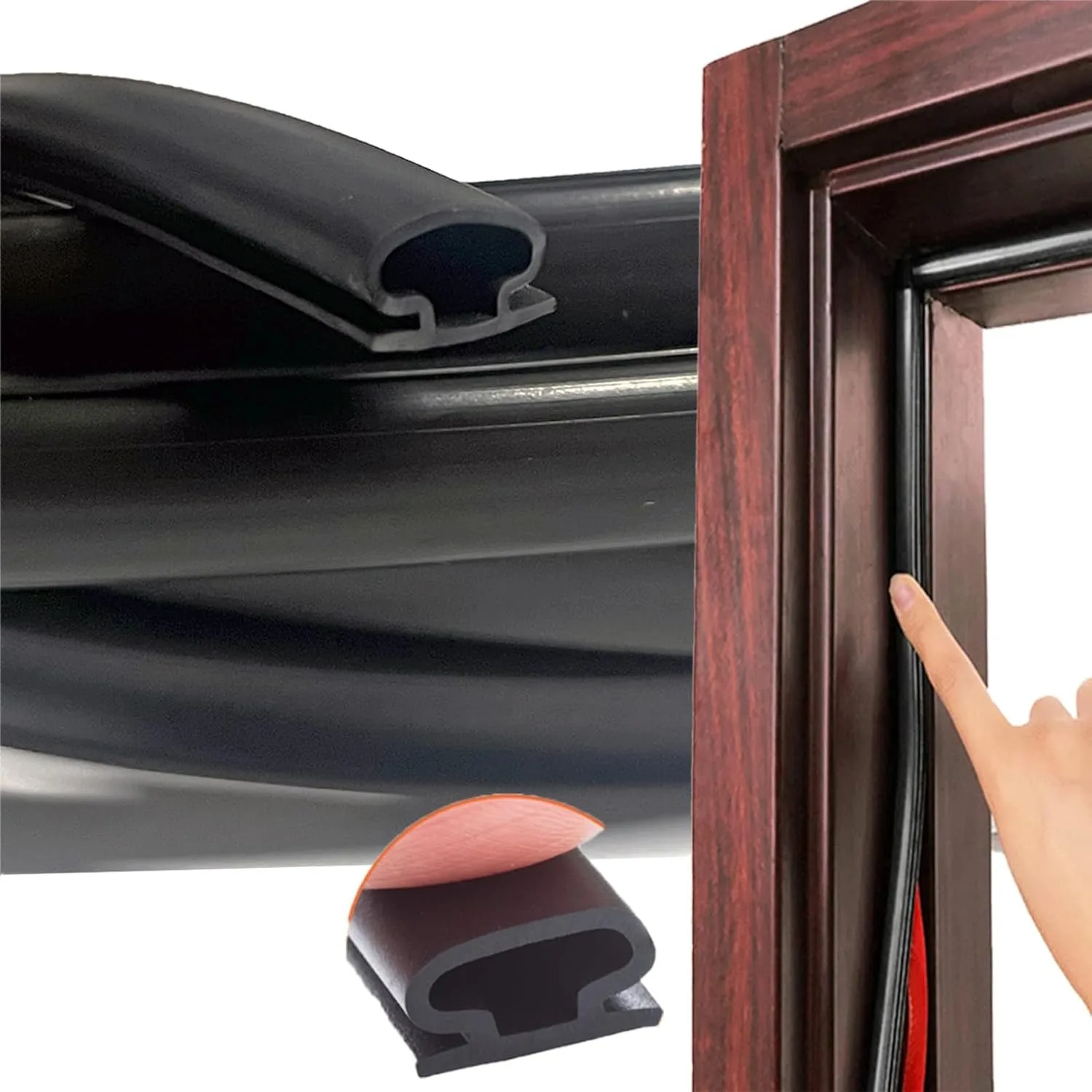 

1 шт., 6 м/236,22 дюйма, D-образная уплотнительная лента для двери, самоклеящаяся уплотнительная лента для дверной рамы