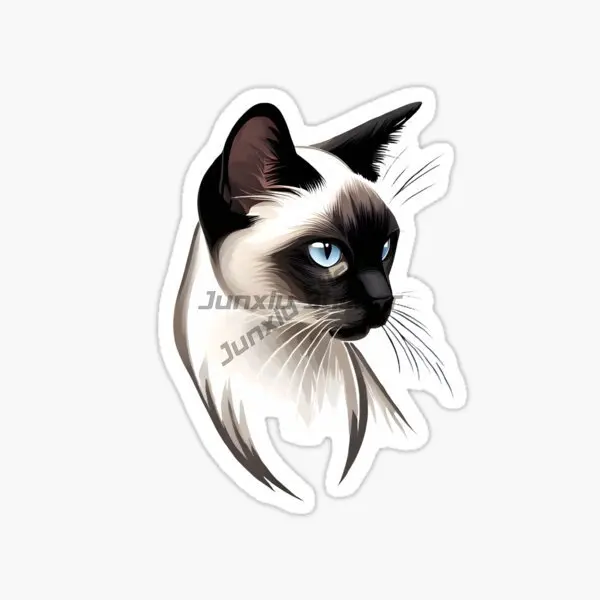 Creative Siamese Cat Pets PVC Personalized Sticker Decorate for Car Fridge Table Door Wall Van Bicycle Window Decal