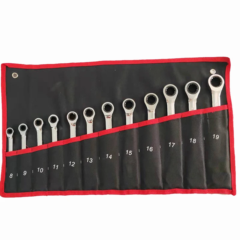 Professional Flex-Head Ratcheting Wrench Set Chrome Vanadium Steel Combination Wrench Ended Spanner Kit Car Wrench Repair Tool