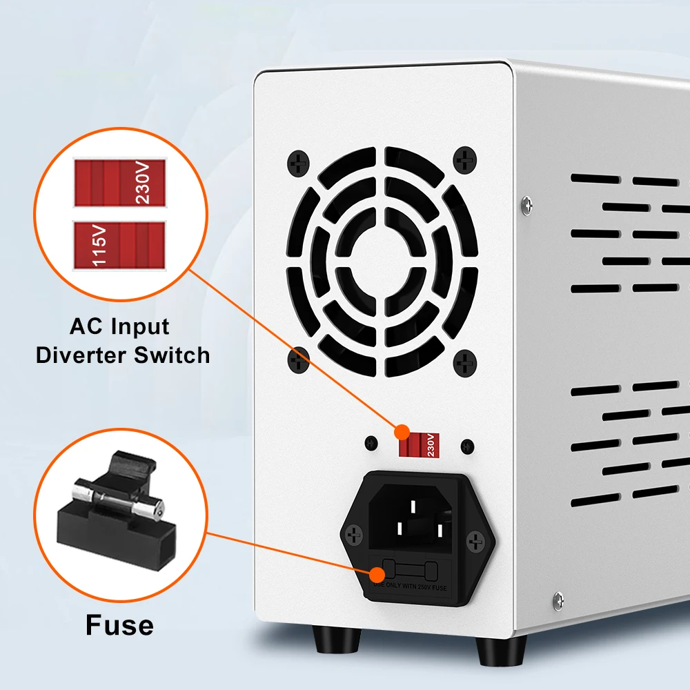 Wanptek DC Power Supplies 30V 5A 30V 10A Desktop Power Supply Adjustable Lab Power Supply 60V 5A 120V 3A Voltage Regulators