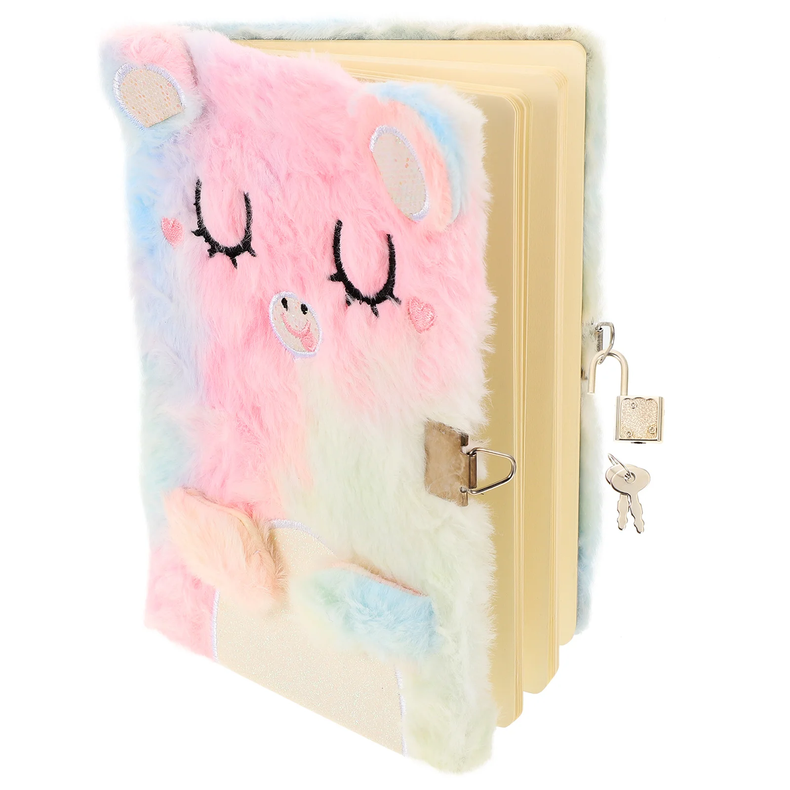 Notebook with Lock Girl Plush Secret Diary Adorable Writing Notebooks Fluffy Stationery Girls Cover Teen Gifts