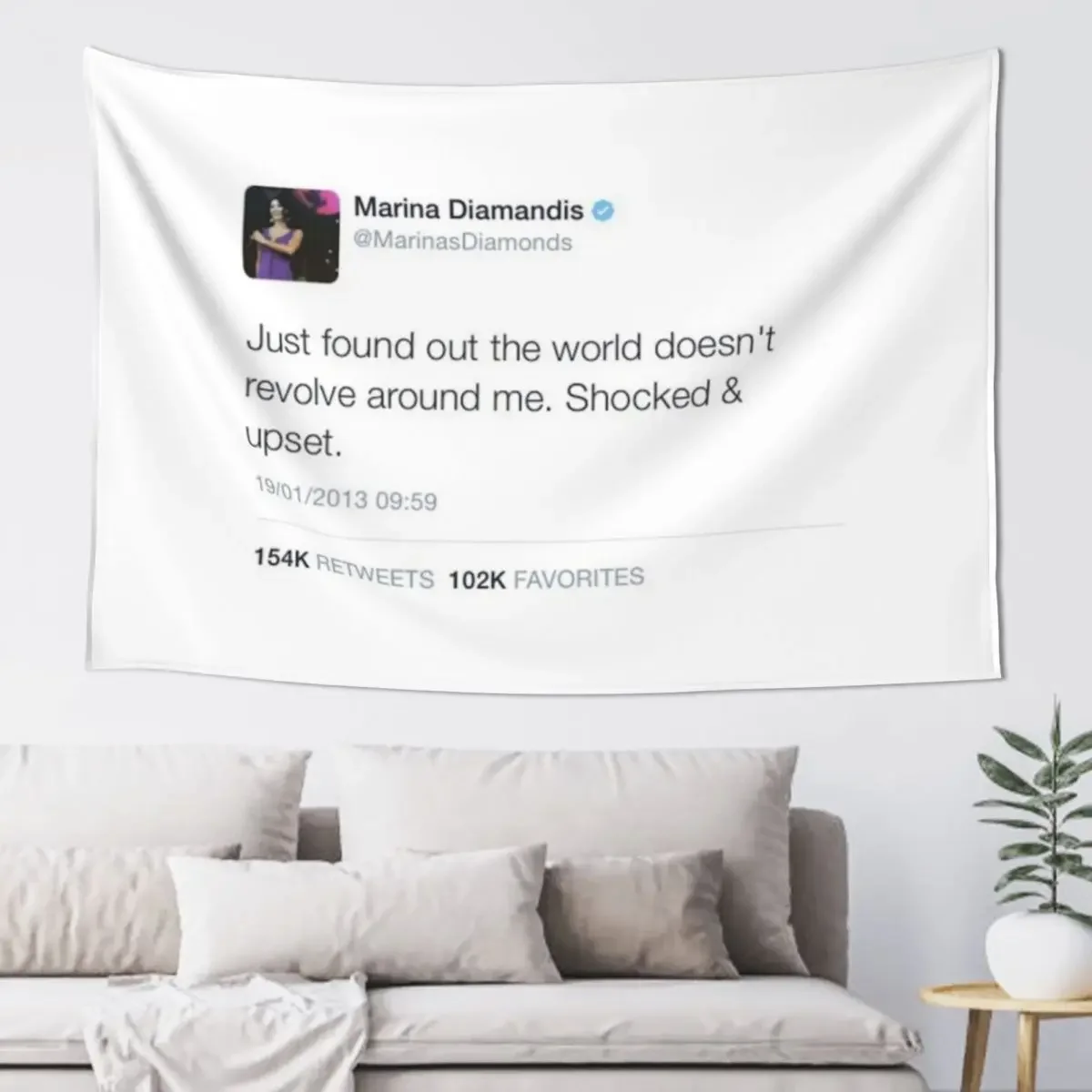 Marina and the Diamonds Tweet Tapestry Living Room Decoration Wall Coverings Tapestry