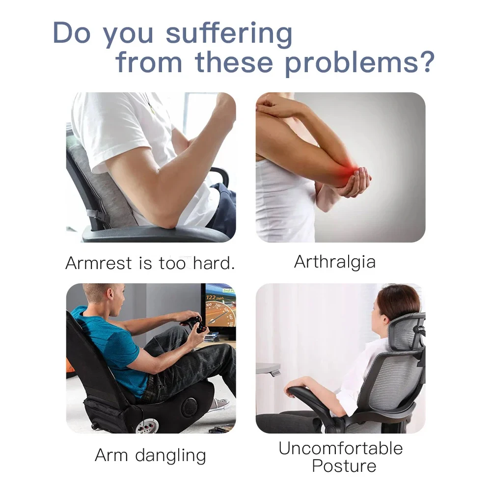1Pcs Ergonomic Armrest Pads- Office Chair Arm Rest Cover Pillow - Elbow Support Cushion for Computer, Gaming and Desk Chairs
