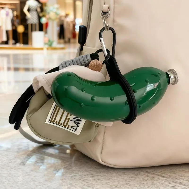 Stainless Steel Banana Shaped Hip Flask Leak-Proof Cucumber Portable Alcohol Flask for Whiskey Rum Vodka - Pocket Carry Drink Bo