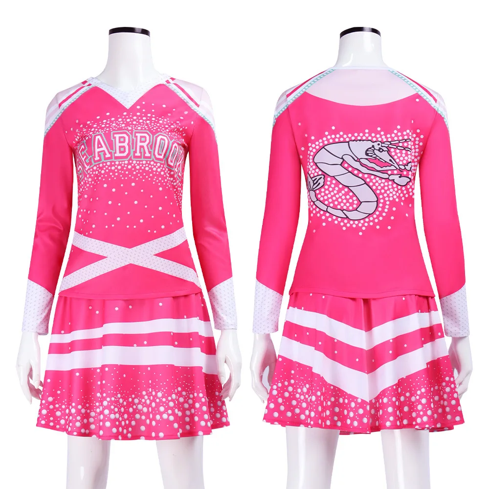 

Second Edition Zombie School Cheerleader Cosplay Costume Halloween Role Play Addison Cheerleader Skirt Cosplay Pla
